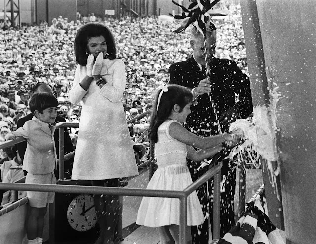 Caroline Kennedy Christens the USS John F. Kennedy in 1967