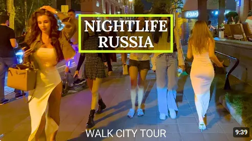 🔥 Sweet for the eyes 🍭 Moscow nightlife, Beautiful Russian girls 4K HDR