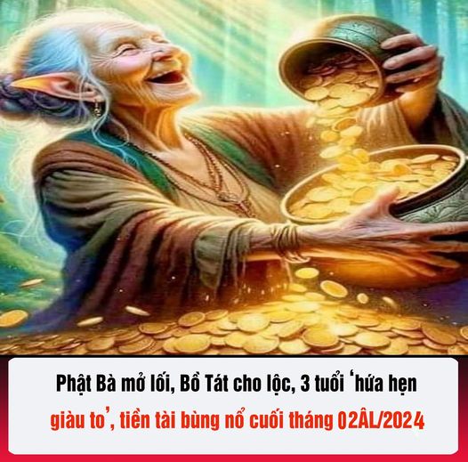 Phật Bà mở lối, Bồ Tát cho lộc, 3 tuổi ‘hứa hẹn giàu to’, tiền tài bùng nổ cuối tháng 02ÂL/2024