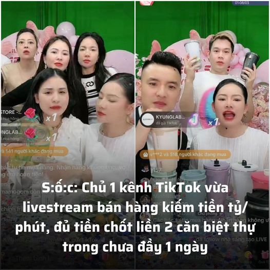 S:ố:c: Chủ 1 kênh TikTok vừa livestream b.án h.àng kiếm t.iền t.ỷ/ phút, đủ t.iền ch.ốt liền 2 căn biệt thự trong chưa đầy 1 ngày