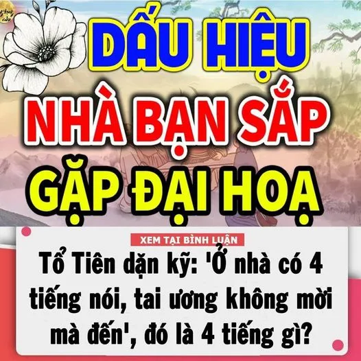 TỔ TIÊN DẶN KỸ: ‘Ở NHÀ CÓ 4 TIẾNG NÓI, TAI ƯƠNG KHÔNG MỜI MÀ ĐẾN’, ĐÓ LÀ 4 TIẾNG GÌ?