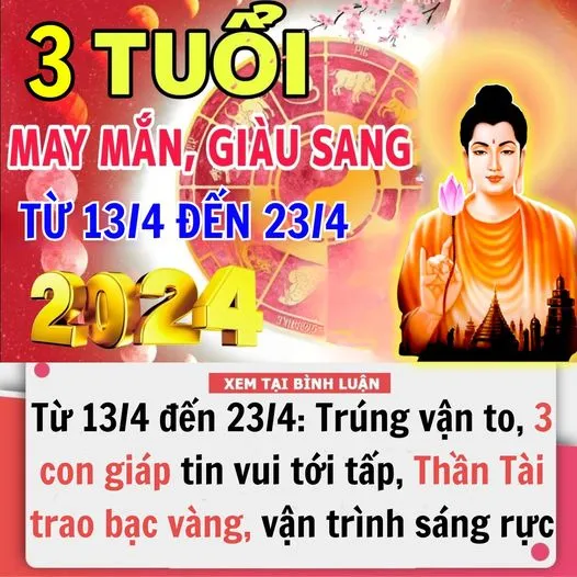 Từ ngày 13/4 đến 23/4: Trúng vận cực to, 3 con giáp tin vui tới tấp, Thần Tài trao tay bạc vàng, vận trình sáng rực như sao trời