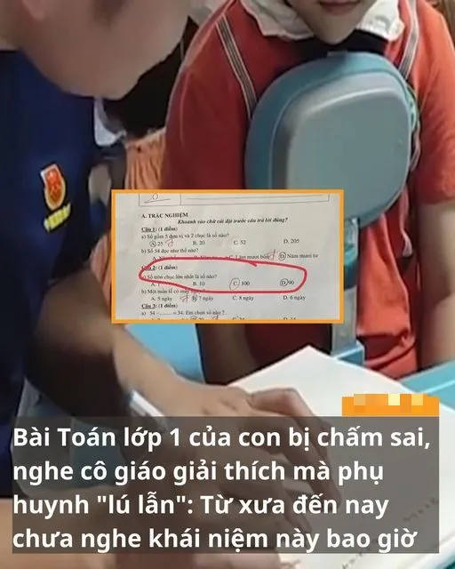 Bài Toán lớp 1 của con bị chấm s.ai, nghe cô giáo giải thích mà phụ huynh “l.ú l.ẫn”: Từ xưa đến nay chưa nghe khái niệm này bao giờ