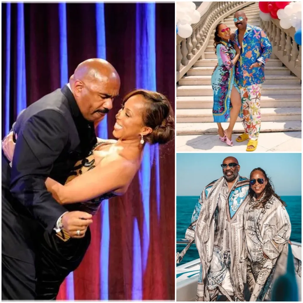 Steve Harvey and his wife attract audiences with matching outfits, showing off their fashion style that impresses American fans