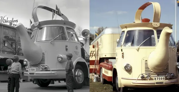 Vintage Photographs of Gevalia Coffee Pot Trucks From the 1950s