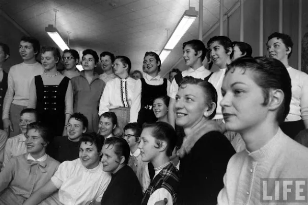 Elvis Presley Haircut Fever Among Young Ladies of Grand Rapids, Michigan, 1957