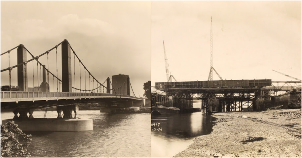Building the Chelsea Bridge, 1936
