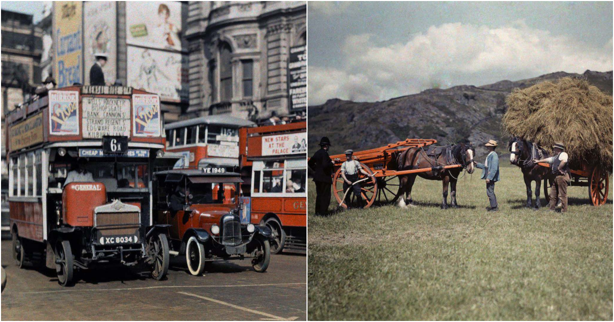 Rare color photos capture England at work and play, 1928