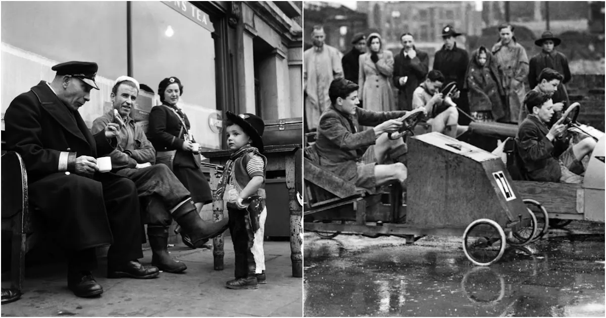 24 Impressive Vintage Photos Capture Street Moments of Children in England During the 1950s