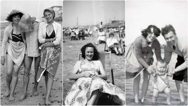 Explore the captivating photos capturing British beach life in the 1950s