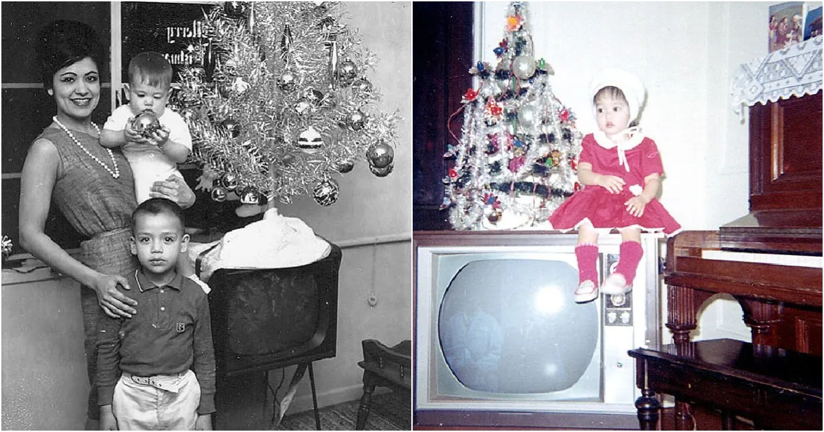 46 Vintage Found Snaps Show Christmas Trees and Nativity Scenes on TV Sets