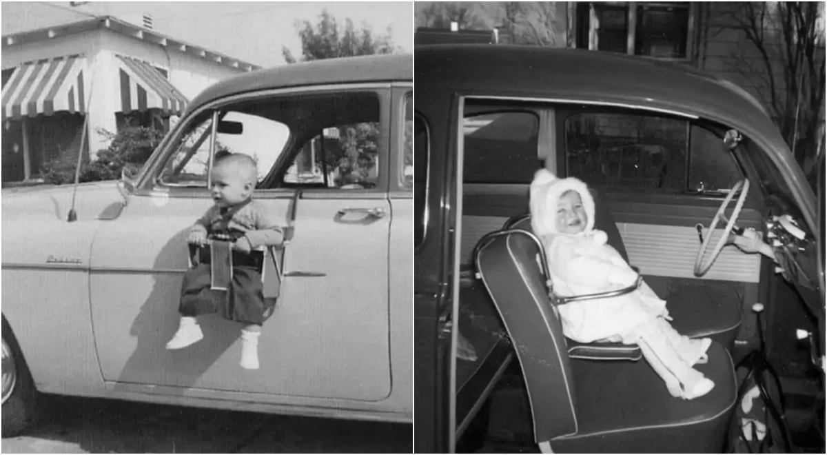 Bizarre And Unsafe Vintage Baby Car Seats