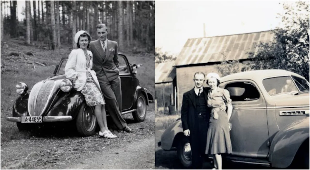 40 coole gefundene Fotos, die Paare zeigen, die sich in den 1920er und 1930er Jahren mit ihren Autos posieren