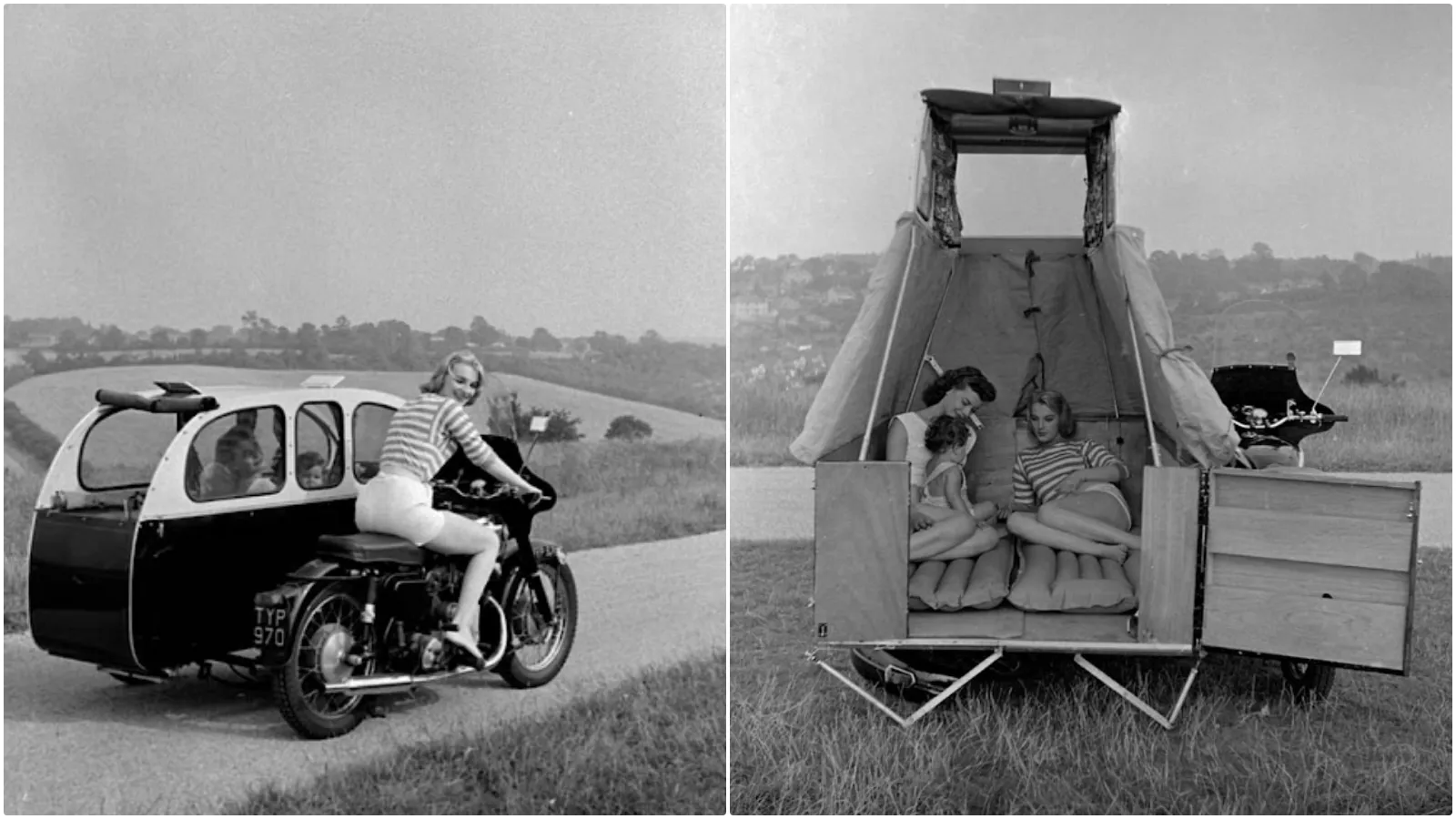 1958's Ingenious Sidecar Transformation - Two Women Turn It into a Cozy Caravan with Beds
