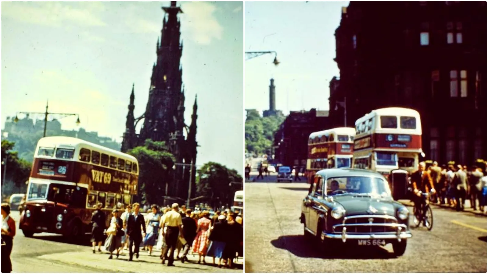 Vivid Views of 1950s Edinburgh - 22 Rare Color Photos of Streets and Life