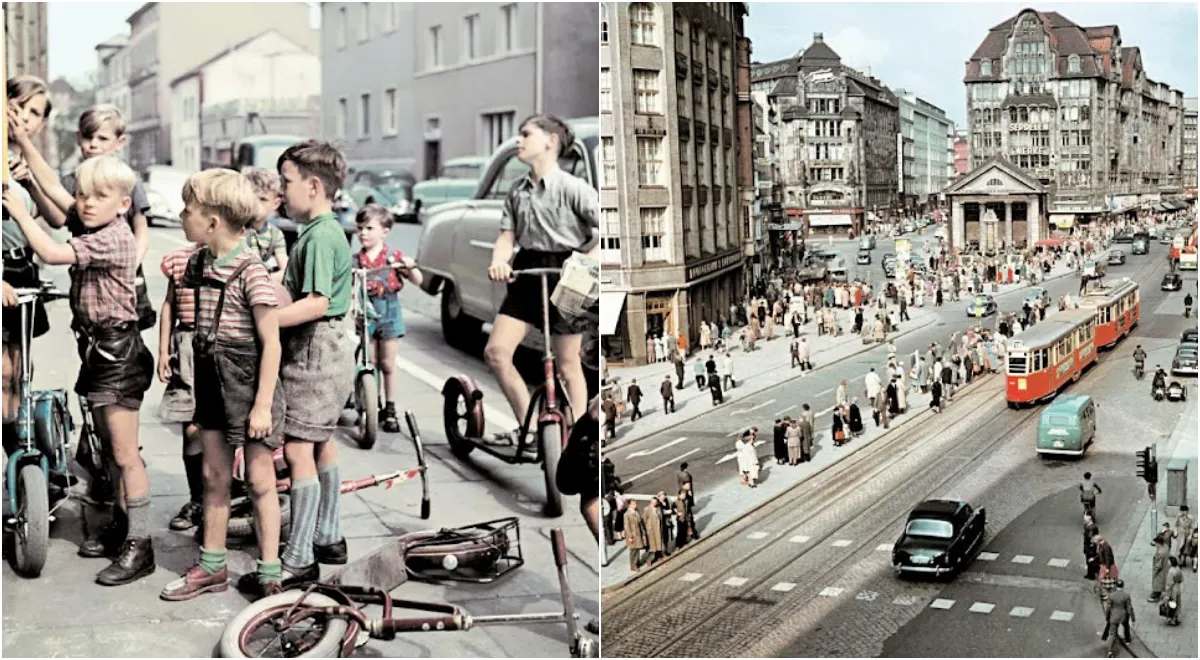 Seltene und erstaunliche Farbfotografien fangen den Alltag in Deutschland nach dem Krieg in den 1950er und 1960er Jahren ein