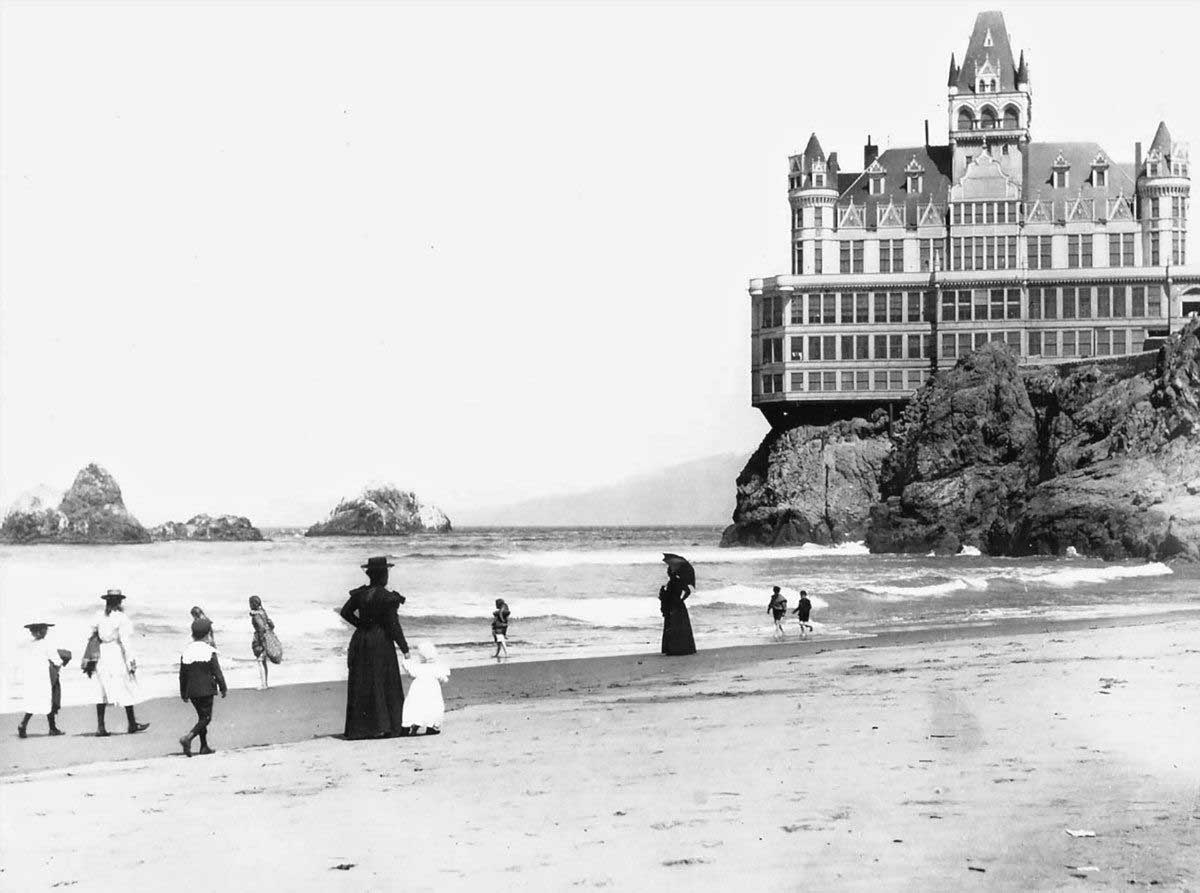 Historical photos of the iconic Cliff House in San Francisco, 1860-1950