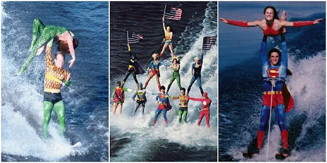 Amazing Vintage Photos of Superheroes Water Ski Shows at Sea World From the Late 1970s