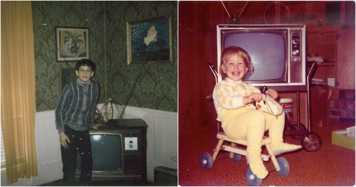 Vintage Photos of People Posing by Their TVs in the 1970s ‎