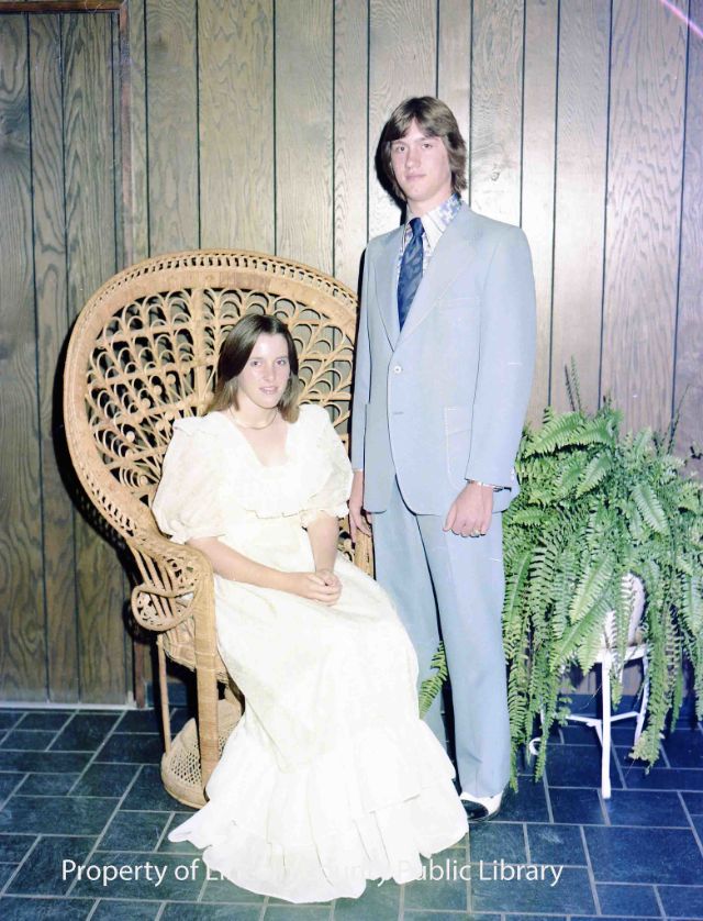 Vintage Portraits of Lincoln County High School Couples in Their Prom Outfits in 1976