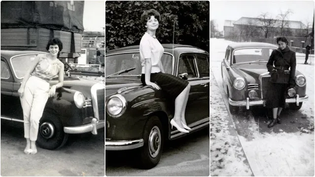 Die Bilder von Frauen, die mit ihren Mercedes-Benz-Autos posieren, sind sehr schön und beeindruckend