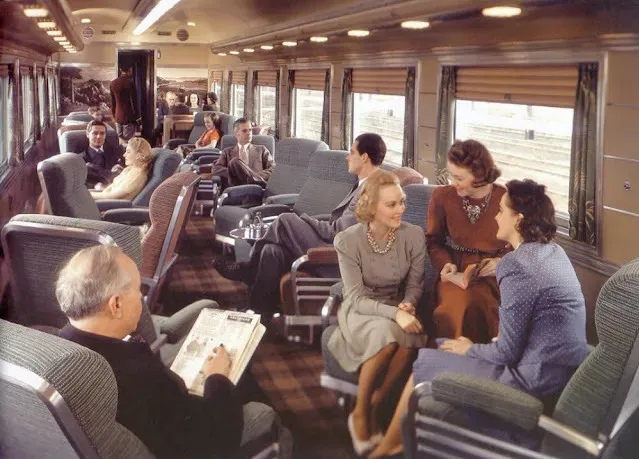 The Most Beautiful Train in the World: Interior of Southern Pacific Daylight Train From the 1930s and 1940s