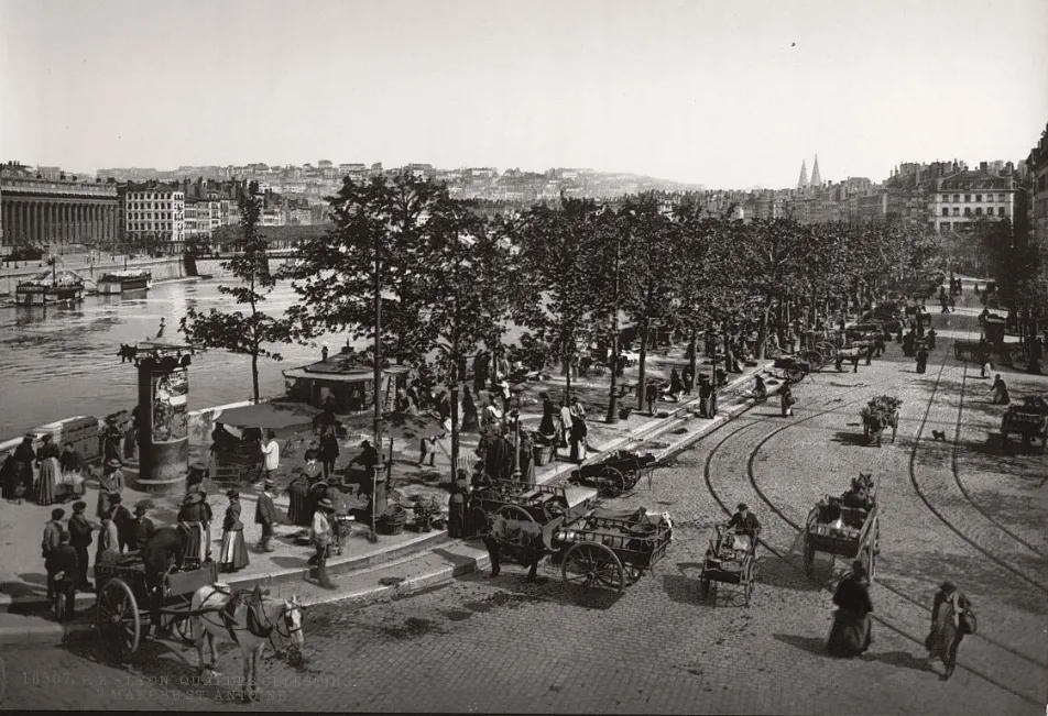 Photos historiques N&B de Lyon, France au 19e siècle