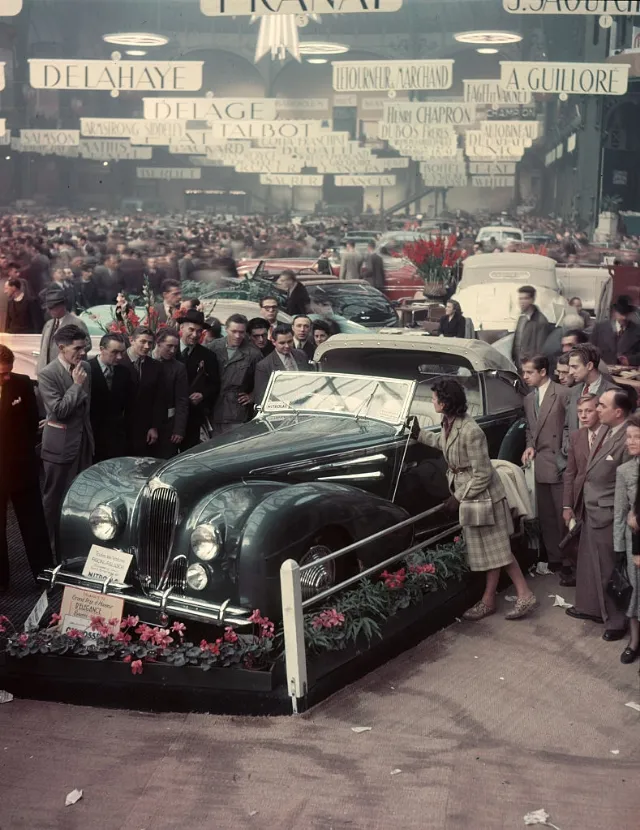 Vintage Photos Capture Scenes at the Paris Motor Show in 1948