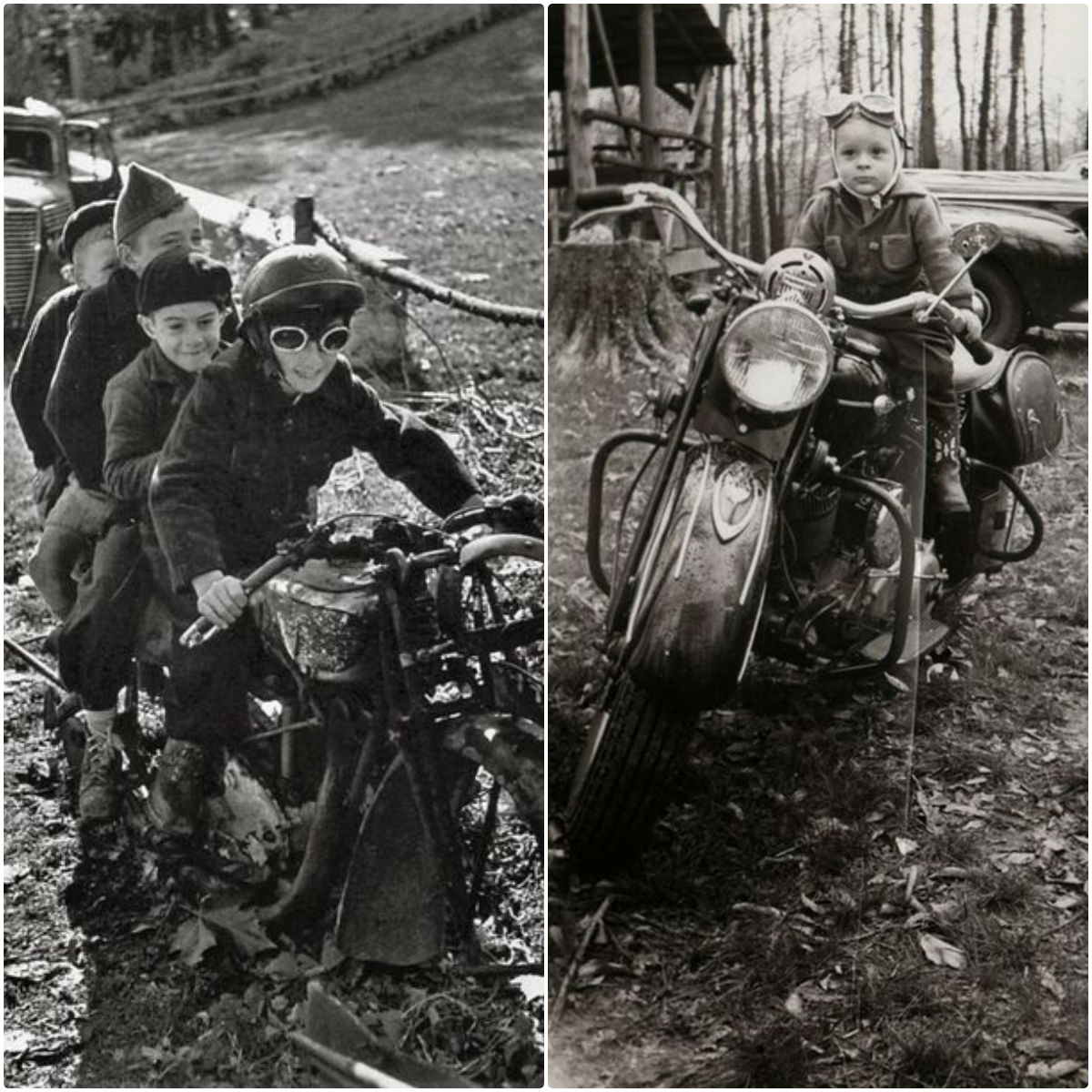 Funny Vintage Photos of Children Riding Motorbikes