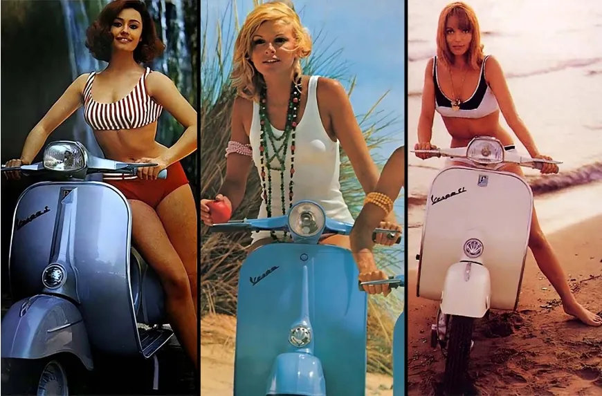 Tutta questione di Vespa: pubblicità vintage e glamour delle celebrità su questi scooter classici