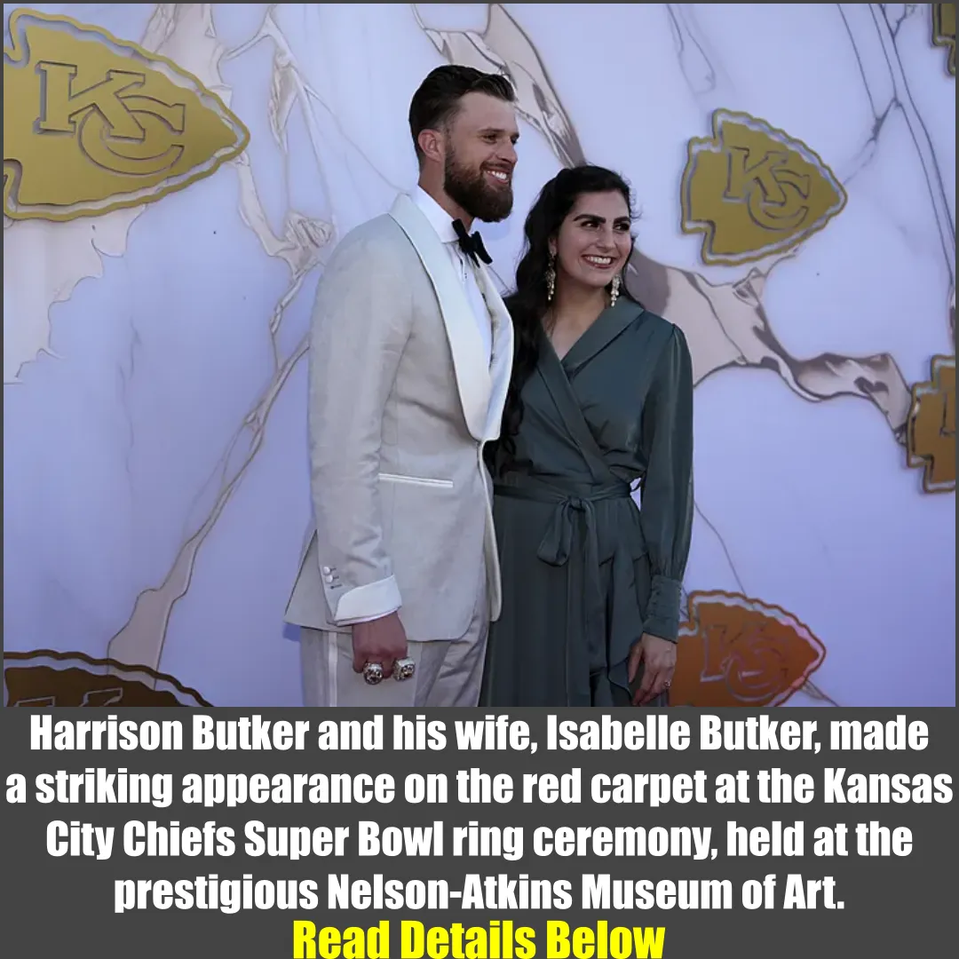 Harrison Butker appears on red carpet alongside his wife amidst speech controversy