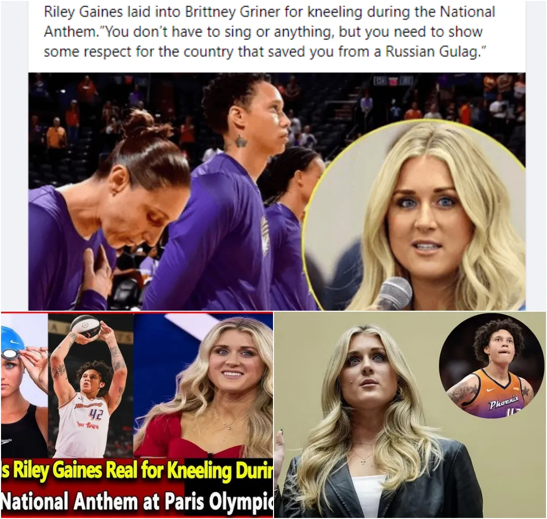 "Riley Gaines Slams Brittney Griner for National Anthem Protest: 'Show Respect for the Country That Saved You from a Russian Gulag'"
