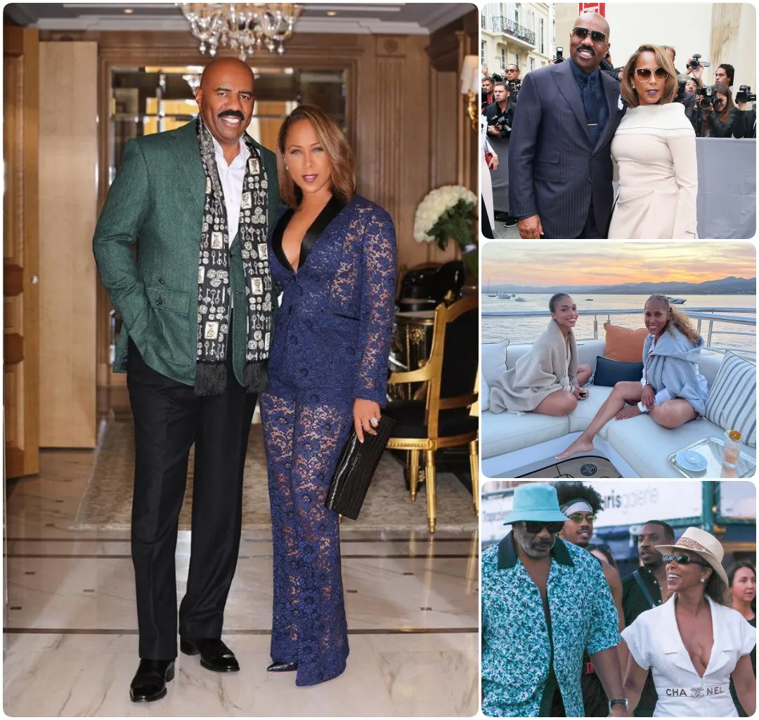 "Steve Harvey Stuns in France by Designing Custom Outfits for His Wife Marjorie and Daughter Lori Harvey!"