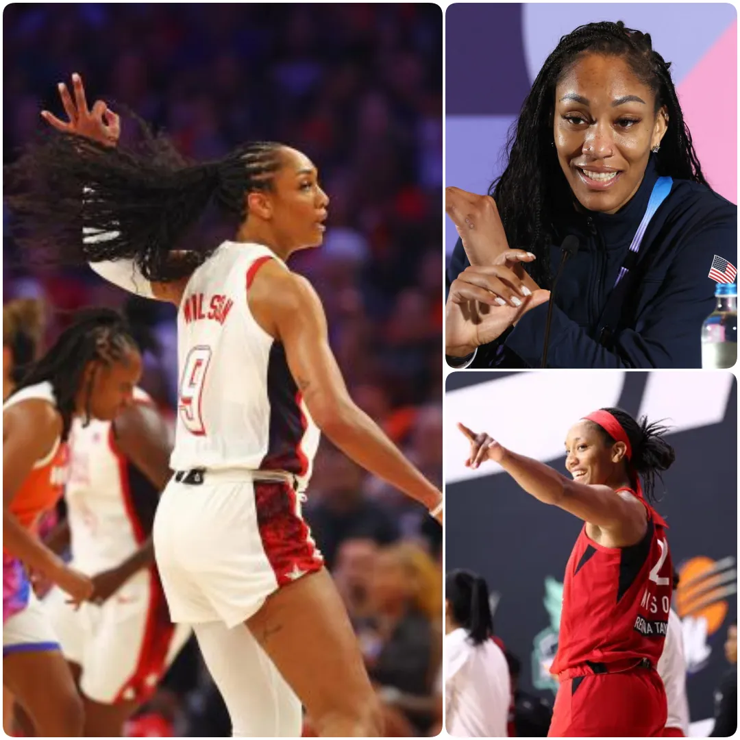 "A'ja Wilson Playfully Challenges Wings Guard to Cover Fines with $115,150 WNBA All-Star Payout!" "A'ja Wilson Playfully Challenges Wings Guard to Cover Fines with $115,150 WNBA All-Star Payout!"