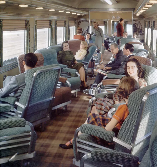 The Most Beautiful Train in the World- Interior of Southern Pacific Daylight Train From the 1930s and 1940s