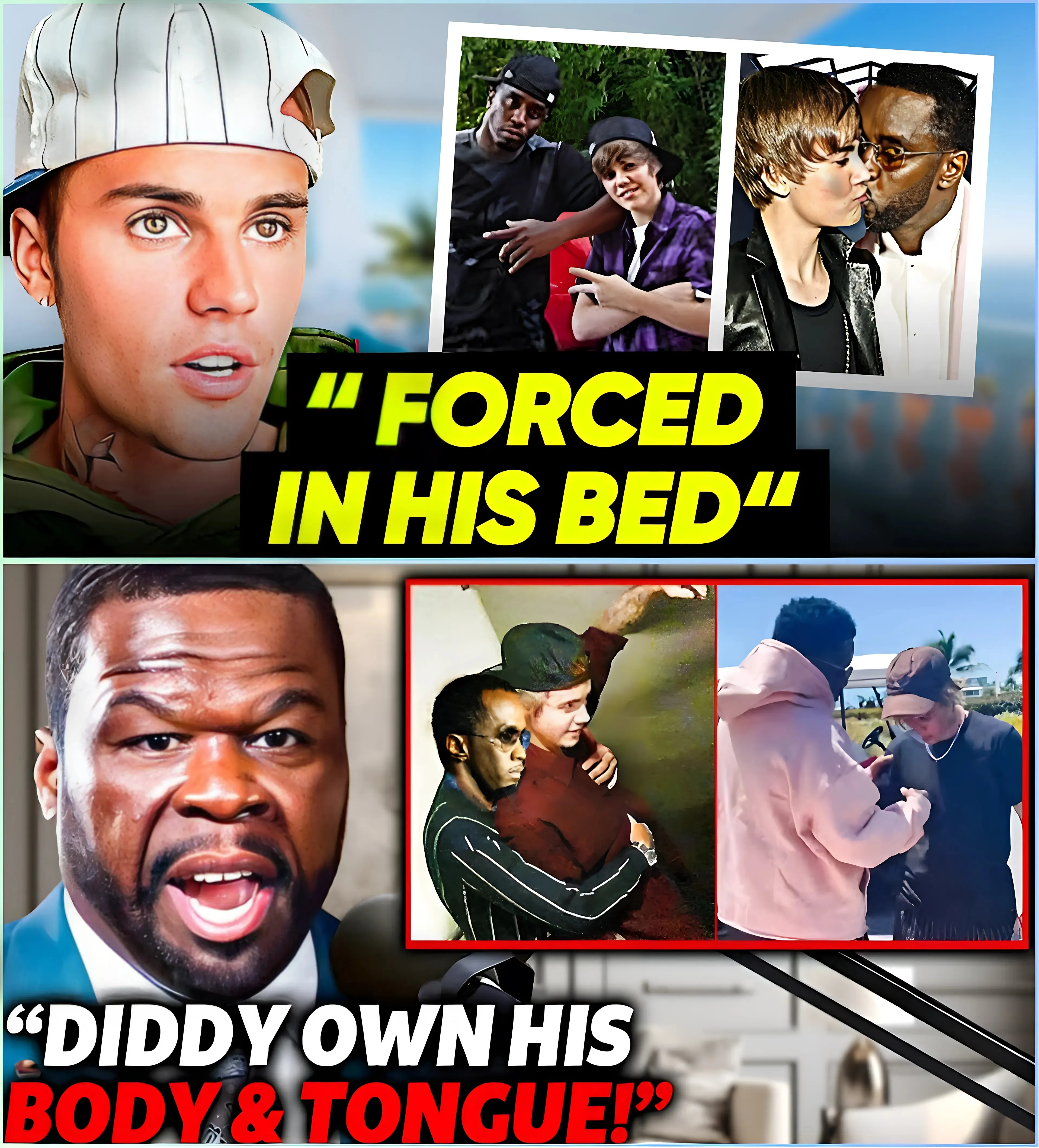 "He is like my lover, always by my side whenever I need him": 50 Cent Reveals Justin Bieber Is FORCED To Cover For Diddy!