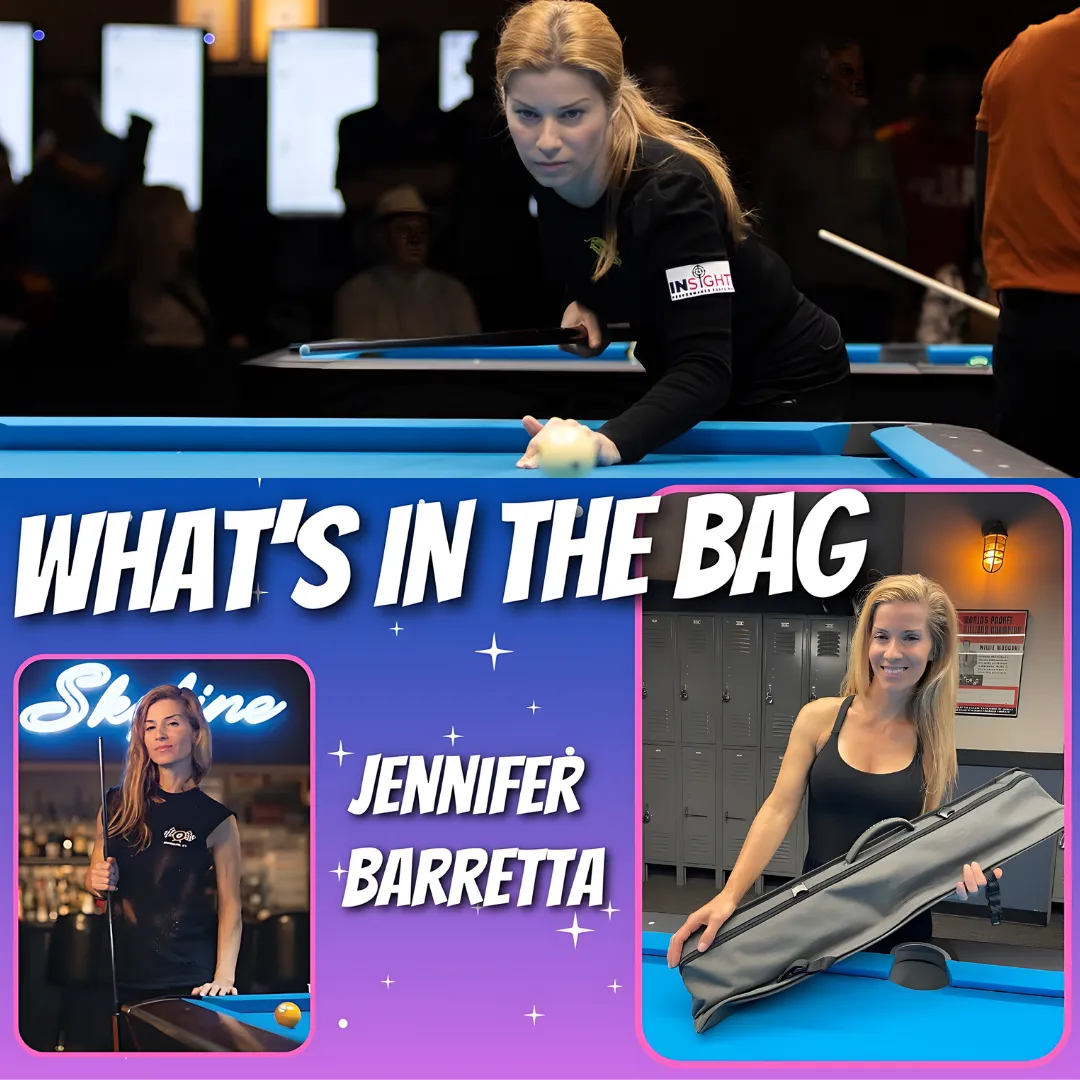 AMERICAN Female POOL CHAMPION Jennifer Barretta Shows us WHAT'S IN HER BAG!