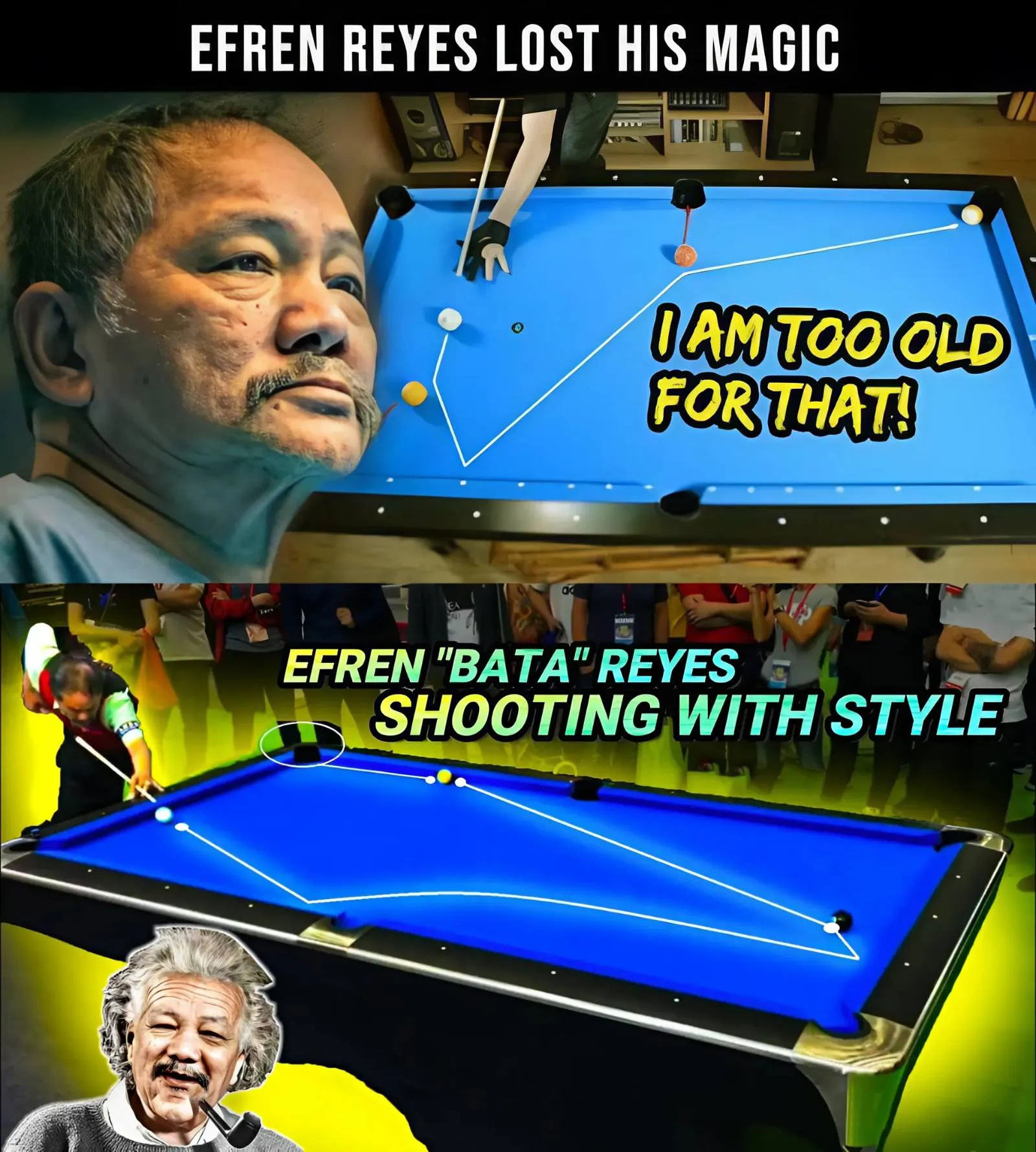 "The Magician of Pool" Shoots with Style: Efren Reyes' Dazzling Billiards Tricks (203)