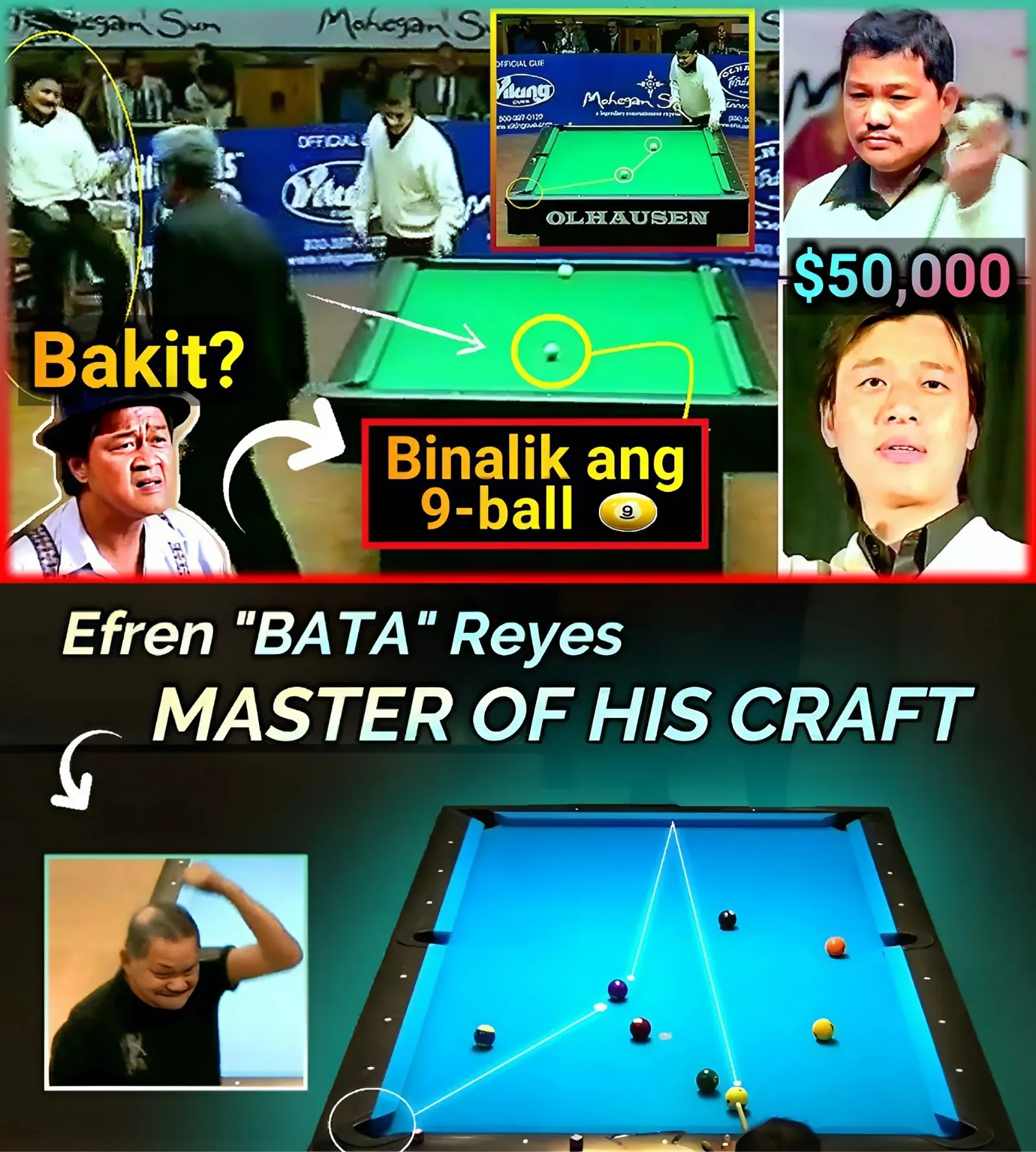 Efren Reyes Says "No Way!" After 9-Ball Mystery Costs Fortune! (203)