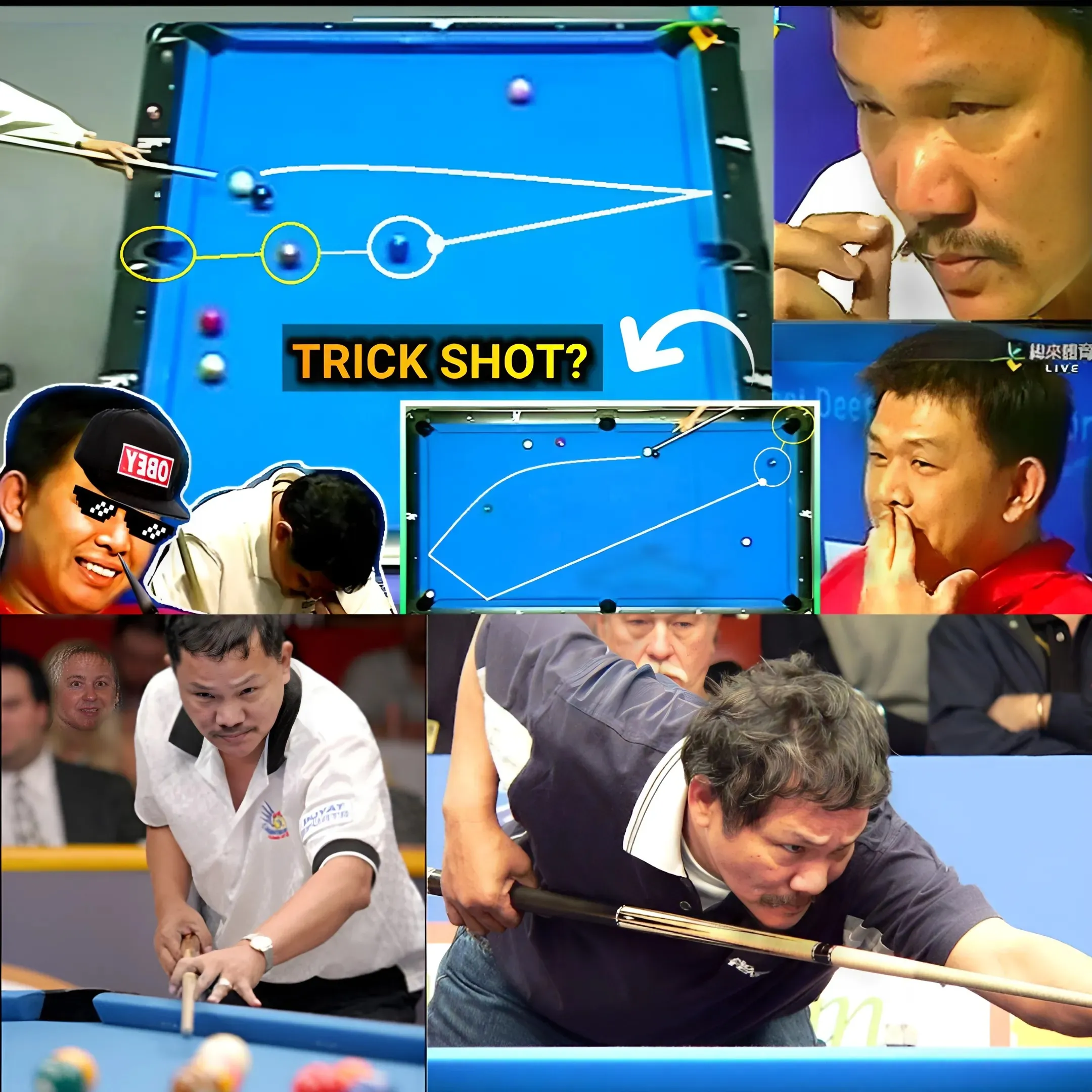 Efren "BATA" Reyes KICK SHOTS and TRICK SHOTS battle