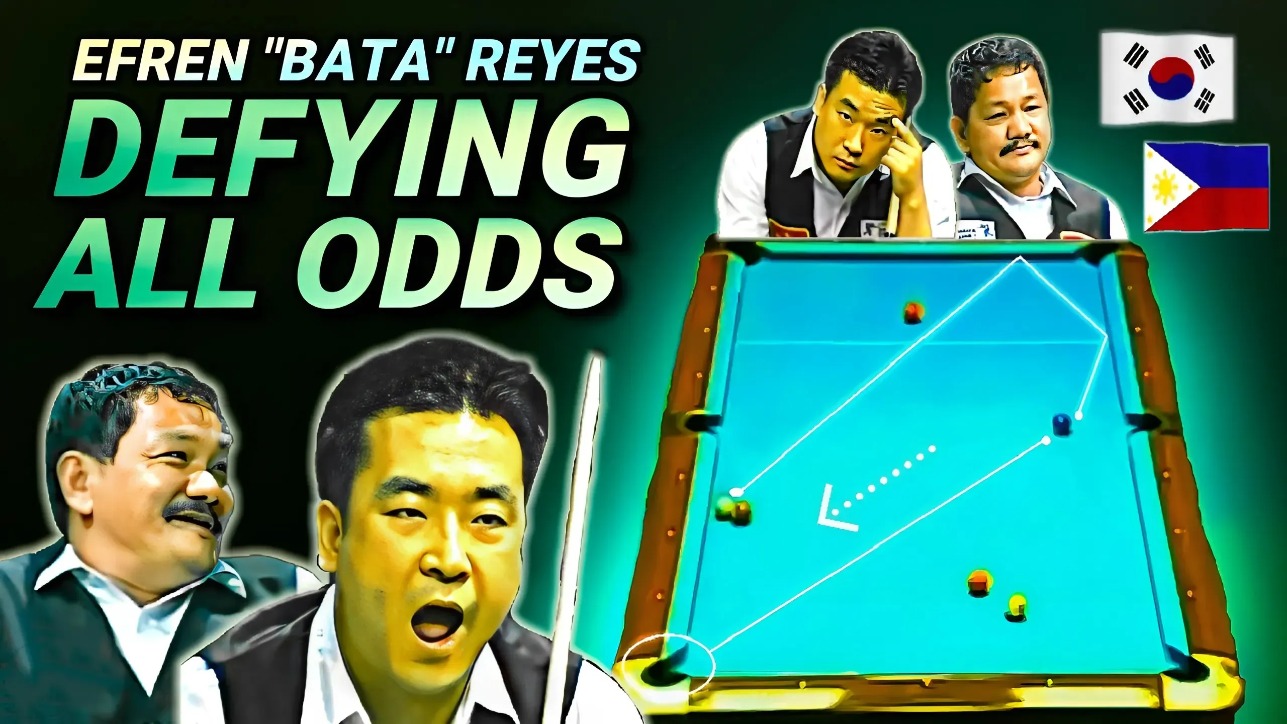 EFREN REYES UNBELIEVABLE COMEBACK | Korean opponent shocked