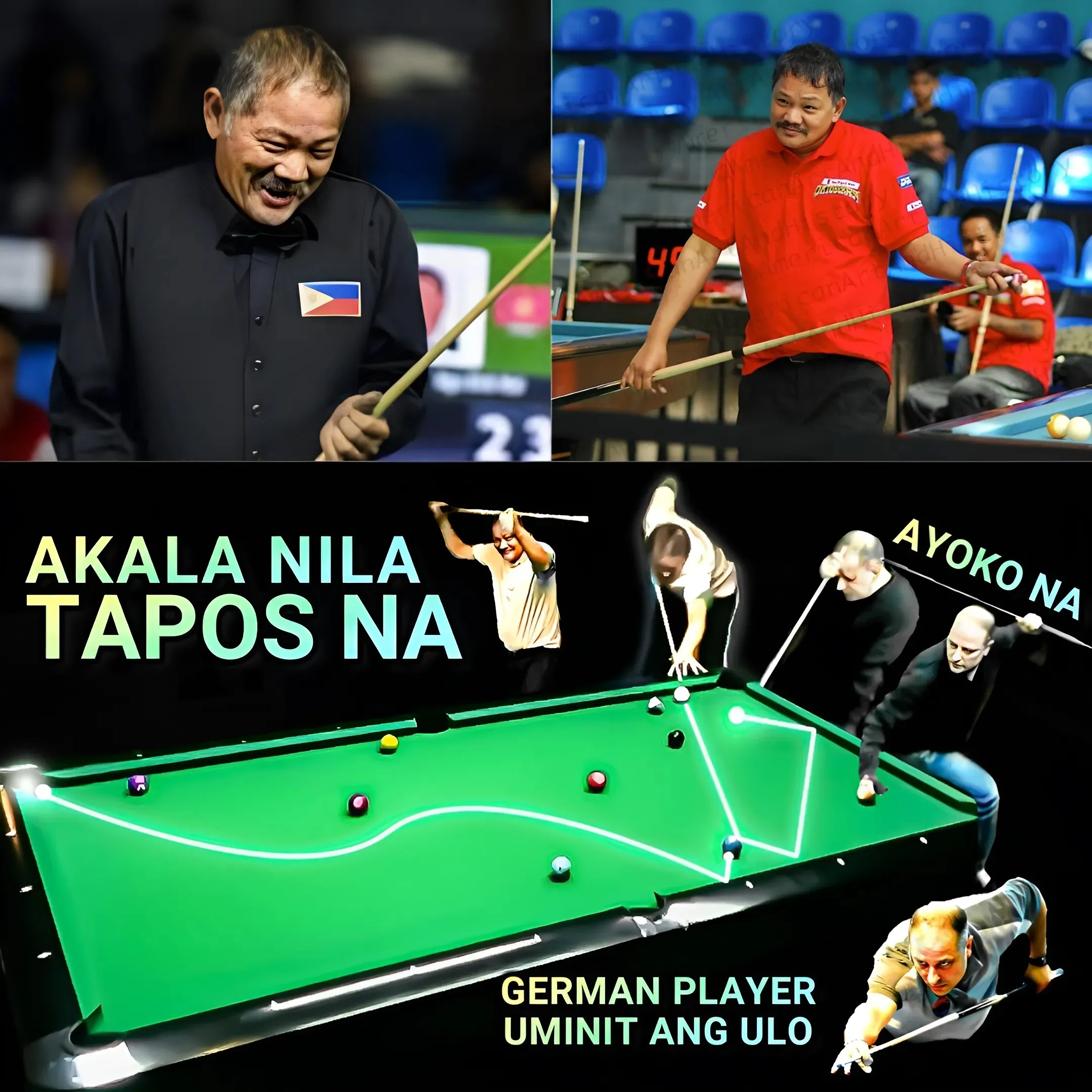 Germany's slingshot was angry with Efren's skill