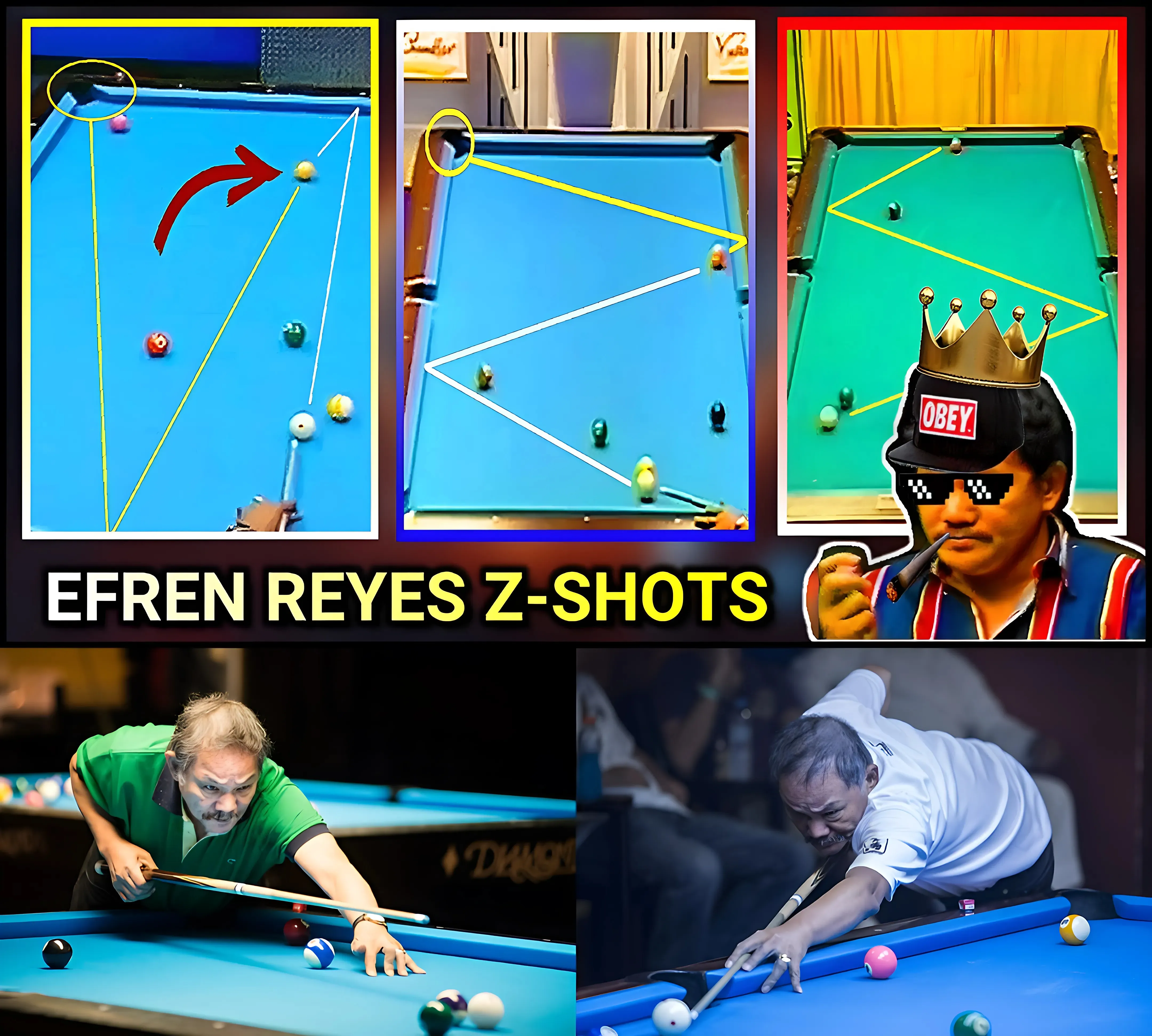 Billiard Masters Unleashed: Witness Efren Reyes' Epic Z-Shots