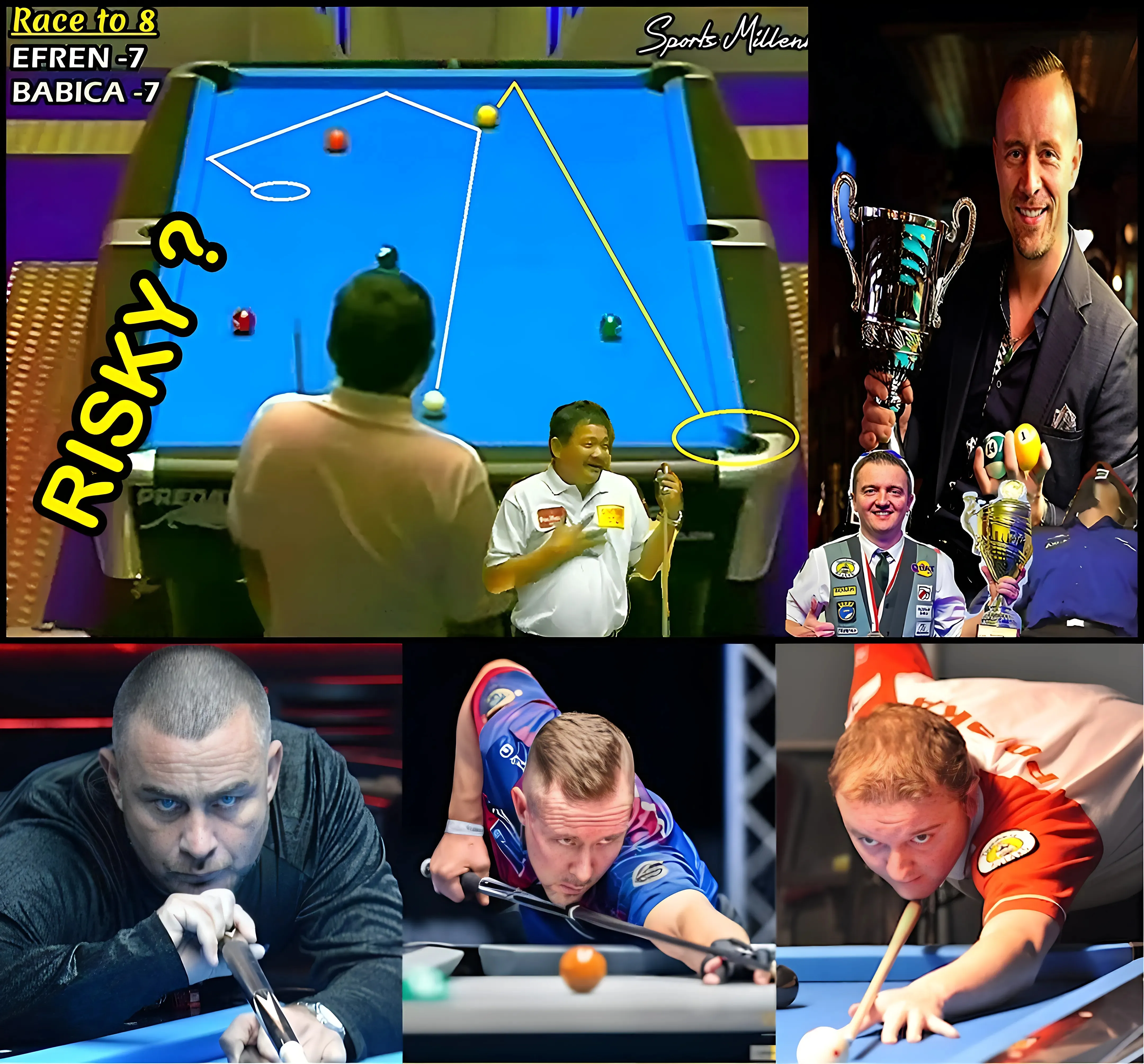 Efren Reyes' Thrilling Matches Against Tony Crosby, Mika Immonen, and Rodaslaw Babica
