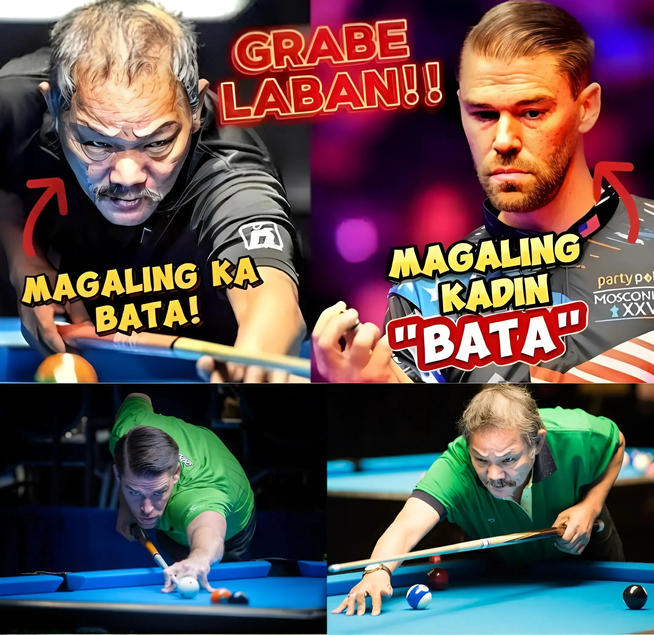 "Witch" Efren Magician defeated "Prince" Corey in a breathtaking billiards match!