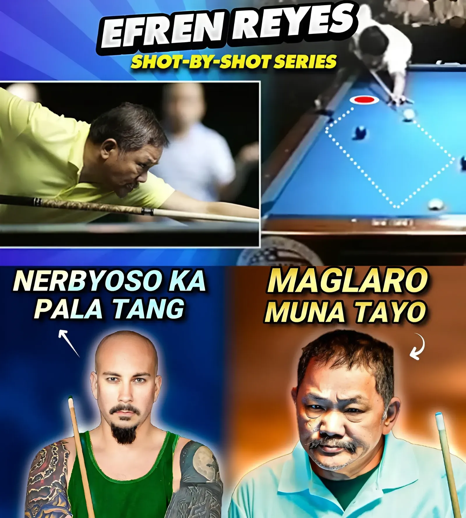 EFREN REYES IS AN ARROGANT PLAYER, THOUGHT TO BE NERVOUS