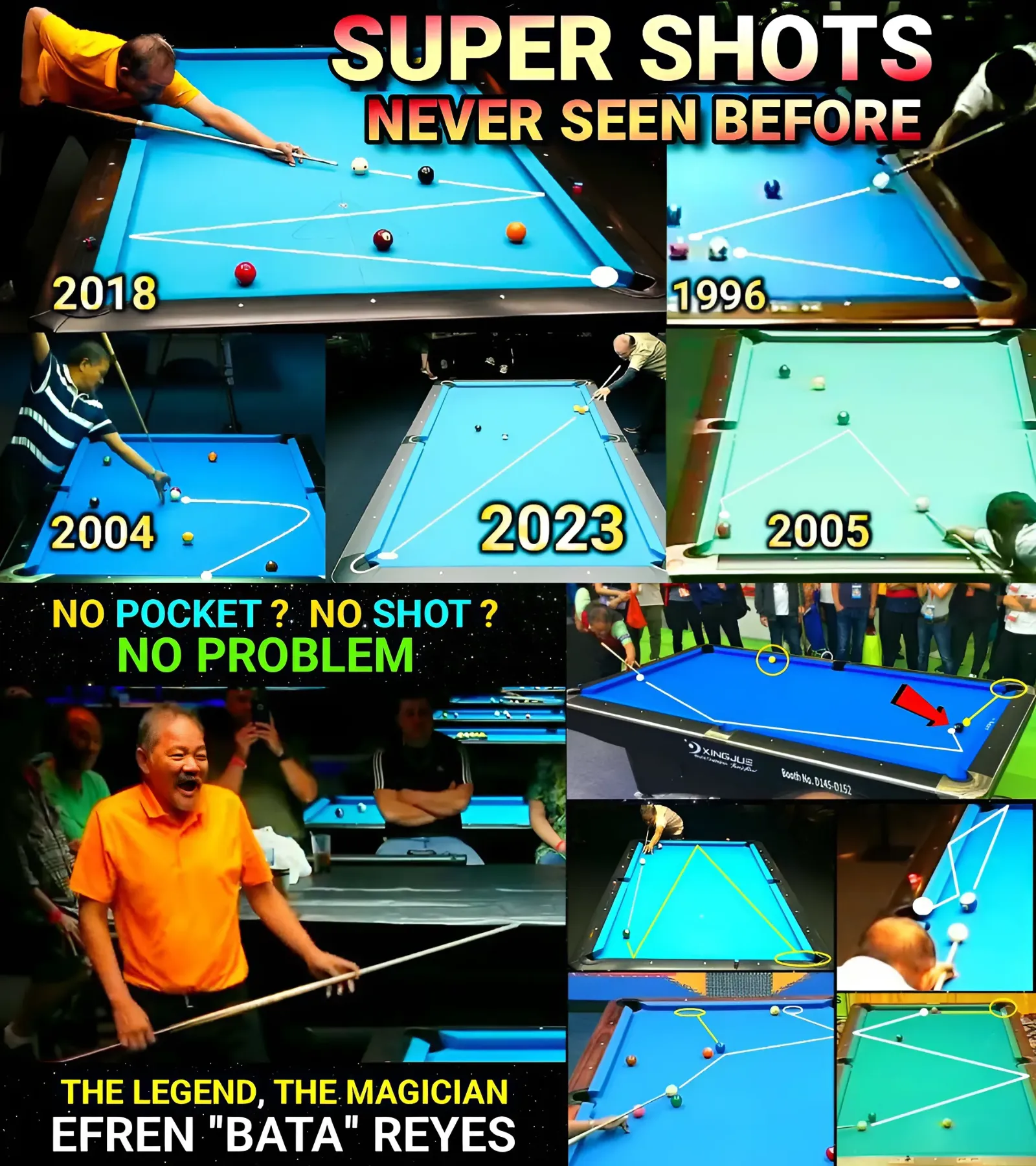 Efren Reyes: The Magician's Shots - Defying Physics and Redefining Billiards Possibilities!