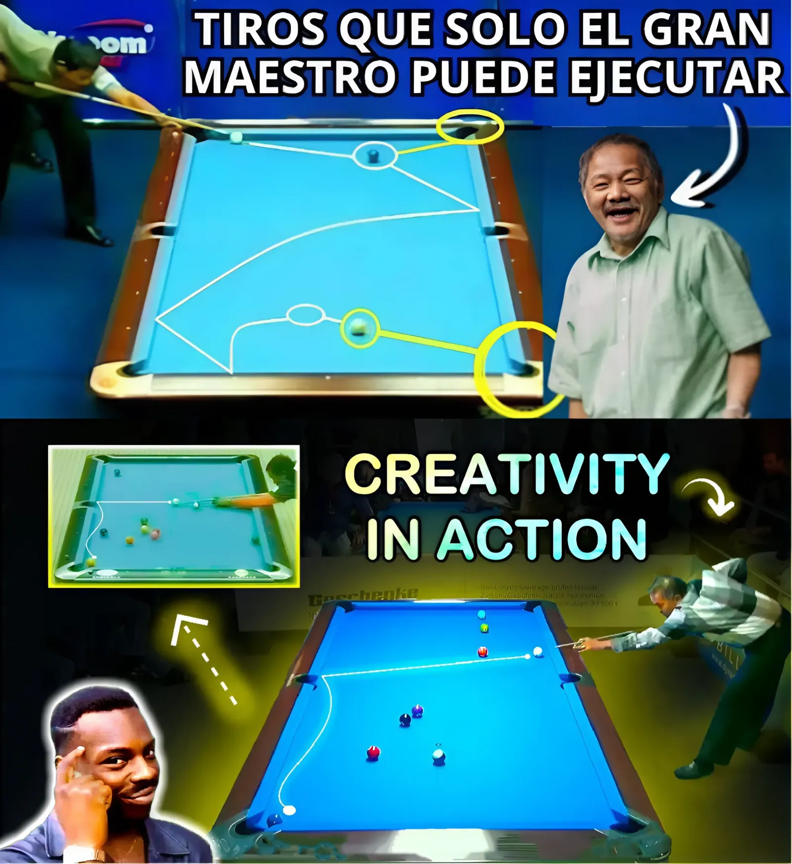 "The Magician" Efren Reyes hits the billiard table with unbelievable shots!