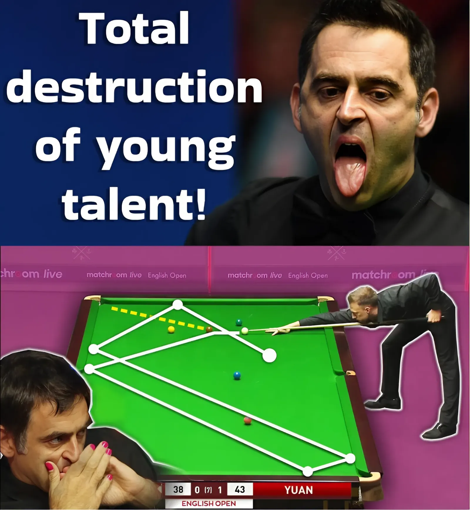 "You think you can beat me, dream about it" Ronnie O'Sullivan teased his opponent, making him angry.