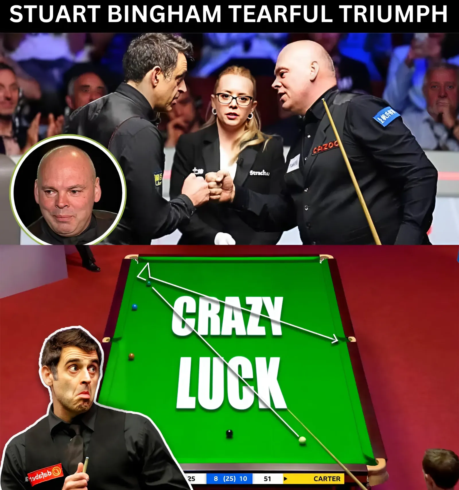 Everyone laughed after that Ronnie O'Sullivan's wild hit!